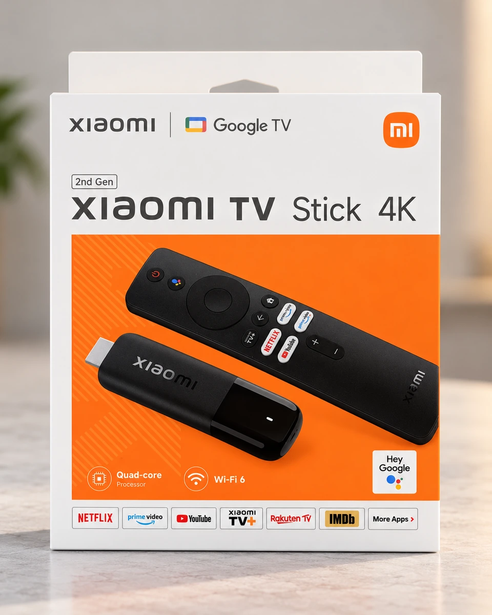 علبة Xiaomi TV Stick 4K الجيل الثاني تظهر الجهاز وريموت التحكم
